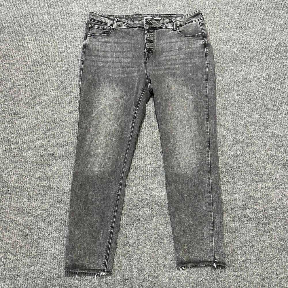 Old Navy Rockstar Womens Jeans Size 16 Super Skinny High Rise Button Fly‎ Stone